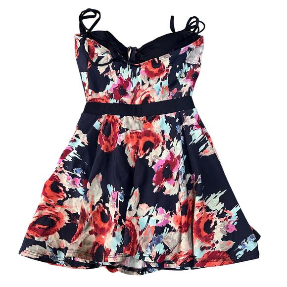 KATE SPADE Women's Floral Cutout Swim Dress Size S In Navy Multi - Picture 2 of 13